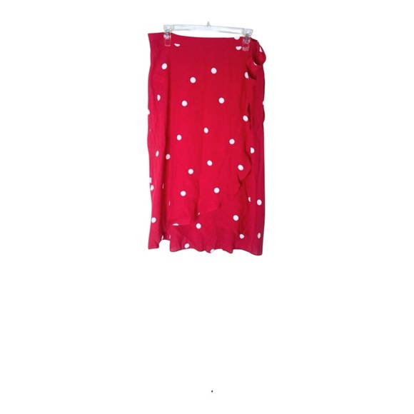 NWT Loft Pink Polka Dot wrap Skirt 10P - Picture 5 of 10